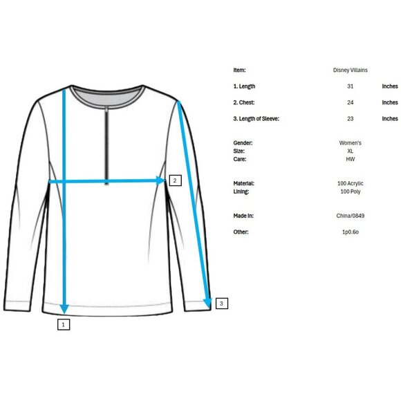 READ Rare Disney Villains Naughty List Sweater Womens XL Christmas Holiday Black - Picture 10 of 10